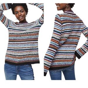 Loft Colorful Striped Sweater. Mock Turtleneck. Sz Small. Great Condition!!